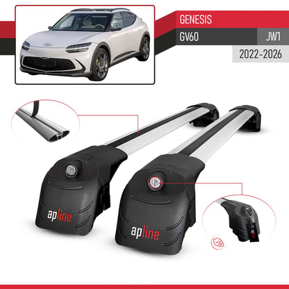 Kompatibel mit Genesis GV60 2023-2024 ACE-2 Relingträger Dachträger Auto Gepäckträger Grau Aluminium 2 Stangen