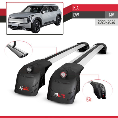 Kompatibel mit Kia E V9 2024-2025 ACE-2 Relingträger Dachträger Auto Gepäckträger Grau Aluminium 2 Stangen