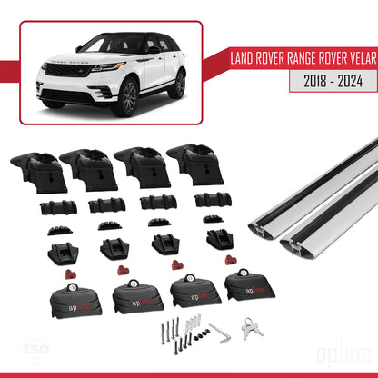 Compatible avec Land Rover Range Rover Velar 2018-2024 ACE-2 Barres de Toit Railing Porte-Bagages de Voiture Gris Aluminium 2 Barres