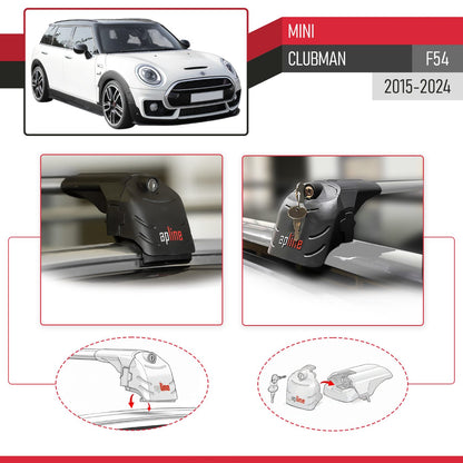 Kompatibel mit Mini Clubman F54 2016-2024 ACE-2 Relingträger Dachträger Auto Gepäckträger Grau Aluminium 2 Stangen