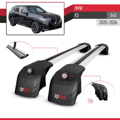 Kompatibel mit BMW X3 (G45) 2025 ACE-2 Relingträger Dachträger Auto Gepäckträger Grau Aluminium 2 Stangen