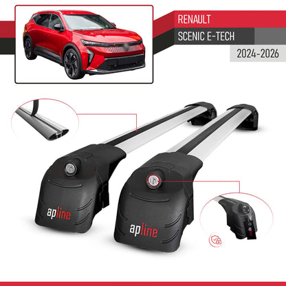 Kompatibel mit Renault Scenic E-Tech 2024-2025 ACE-2 Relingträger Dachträger Auto Gepäckträger Grau Aluminium 2 Stangen