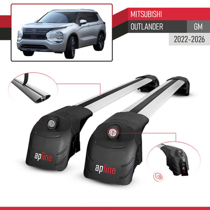 Kompatibel mit Mitsubishi Outlander 2022-2025 ACE-2 Relingträger Dachträger Auto Gepäckträger Grau Aluminium 2 Stangen