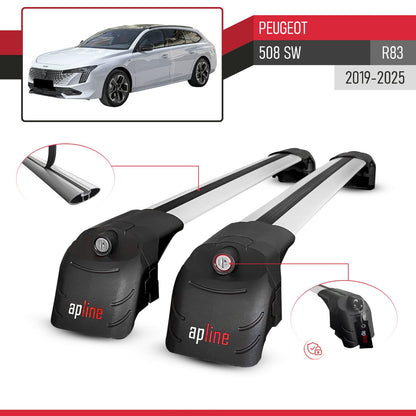 Kompatibel mit Peugeot 508 SW 2019-2025 ACE-2 Relingträger Dachträger Auto Gepäckträger Grau Aluminium 2 Stangen