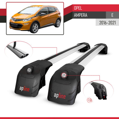 Kompatibel mit Opel Ampera E 2017-2021 ACE-2 Relingträger Dachträger Auto Gepäckträger Grau Aluminium 2 Stangen