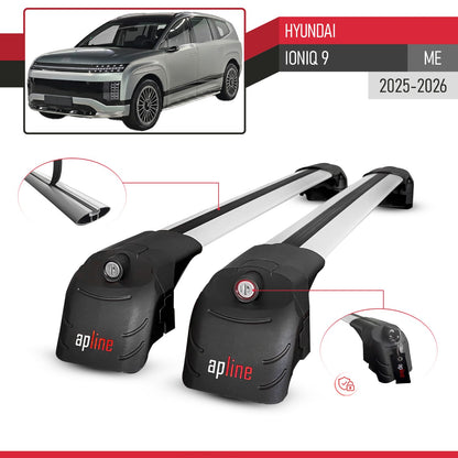 Compatible with Hyundai Ioniq 9 2025-2026 ACE-2 Car Roof Rack Cross Bar Grey Aluminium 2 Bars