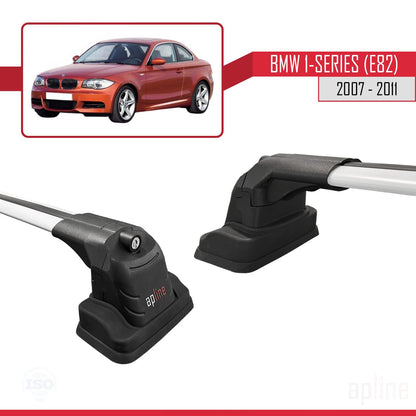 Compatible avec BMW Série 1 (E82) 2007-2013 ACE-3 Barres de Toit Railing Porte-Bagages de Voiture Gris Aluminium 2 Barres