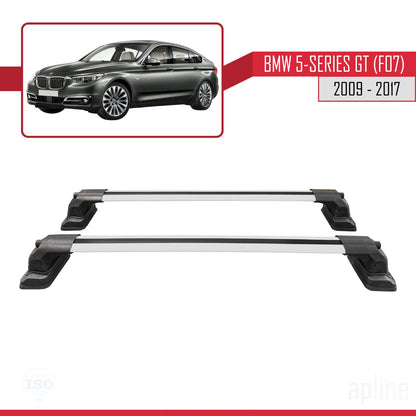 Compatible avec BMW Série 5 Gran Turismo (F07) 2009-2017 ACE-3 Barres de Toit Railing Porte-Bagages de Voiture Gris Aluminium 2 Barres