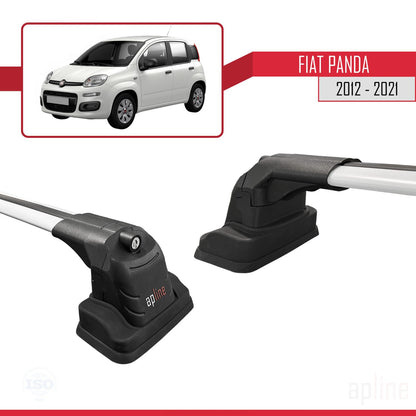 Compatible avec Fiat Panda (319) 2012-2021 ACE-3 Barres de Toit Railing Porte-Bagages de Voiture Gris Aluminium 2 Barres