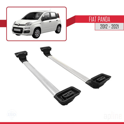 Compatible avec Fiat Panda (319) 2012-2021 ACE-3 Barres de Toit Railing Porte-Bagages de Voiture Gris Aluminium 2 Barres