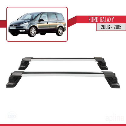 Kompatibel mit Ford Galaxy (MK3) 2006-2015 ACE-3 Dachgepäckträger, graues Aluminium, 2 Stangen