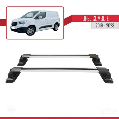 Compatible avec Opel Combo E 2019-2023 ACE-3 Barres de Toit Railing Porte-Bagages de Voiture Gris Aluminium 2 Barres