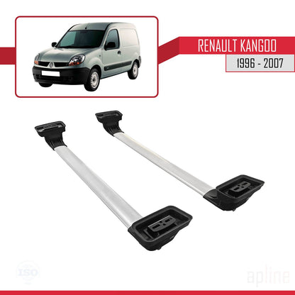 Compatible avec Renault Kangoo 1996-2007 ACE-3 Barres de Toit Railing Porte-Bagages de Voiture Gris Aluminium 2 Barres