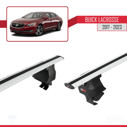 Kompatibel mit Buick LaCrosse 2017-2023 ACE-4 Dachreling Gepäckträger Graues Aluminium 2 Stangen
