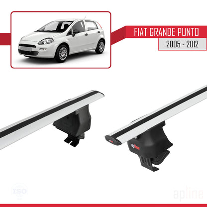 Compatible avec Fiat Grande Punto (199) 2005-2012 ACE-4 Barres de Toit Railing Porte-Bagages de Voiture Gris Aluminium 2 Barres