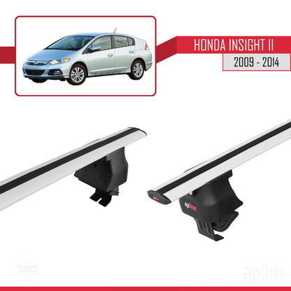 Kompatibel mit Honda Insight 2 (ZE2) 2009-2014 ACE-4 Relingträger Dachträger Auto Gepäckträger Grau Aluminium 2 Stangen