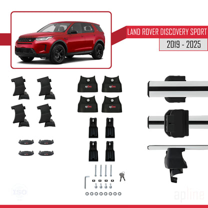 Kompatibel mit Land Rover Discovery Sport (L550) Post-Facelift 2019-2025 ACE-4 Relingträger Dachträger Auto Gepäckträger Grau Aluminium 2 Stangen