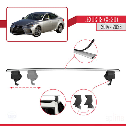 Kompatibel mit Lexus IS 3 (XE30) 2014-2025 ACE-4 Relingträger Dachträger Auto Gepäckträger Grau Aluminium 2 Stangen