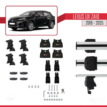 Compatible avec Lexus UX (ZA10) 2019-2025 ACE-4 Barres de Toit Railing Porte-Bagages de Voiture Gris Aluminium 2 Barres