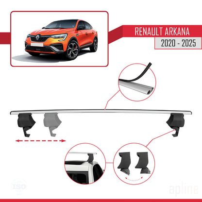 Kompatibel mit Renault Arkana 2020-2025 ACE-4 Relingträger Dachträger Auto Gepäckträger Grau Aluminium 2 Stangen