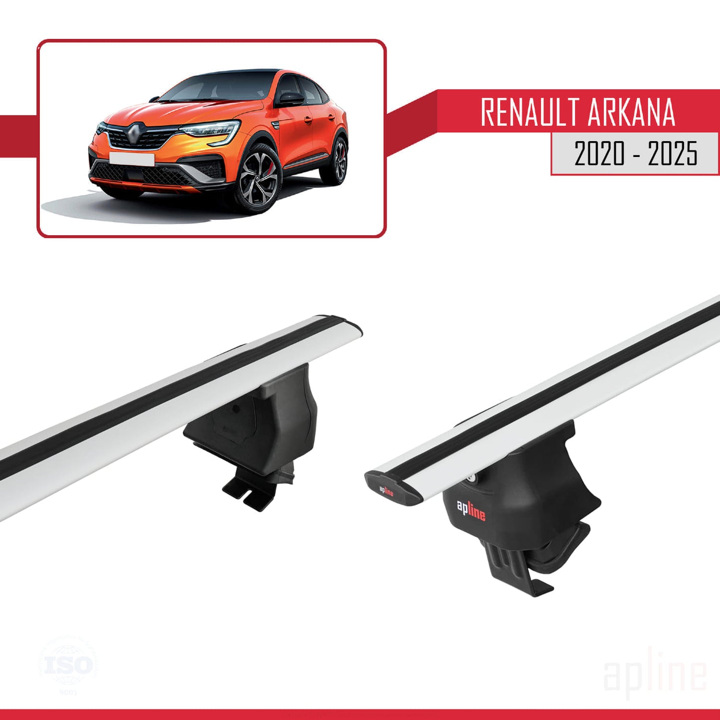 Kompatibel mit Renault Arkana 2020-2025 ACE-4 Relingträger Dachträger Auto Gepäckträger Grau Aluminium 2 Stangen