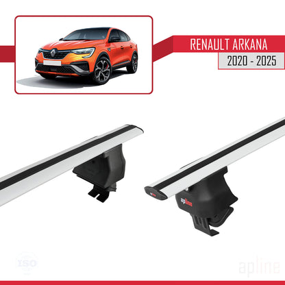 Kompatibel mit Renault Arkana 2020-2025 ACE-4 Relingträger Dachträger Auto Gepäckträger Grau Aluminium 2 Stangen