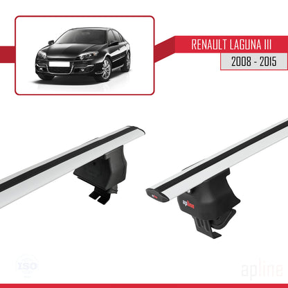 Kompatibel mit Renault Laguna 3 (X91)2008-2015 ACE-4 Relingträger Dachträger Auto Gepäckträger Grau Aluminium 2 Stangen
