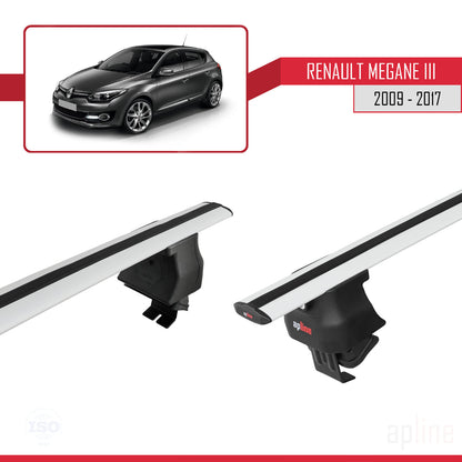 Kompatibel mit Renault Megane 3 2009-2017 ACE-4 Relingträger Dachträger Auto Gepäckträger Grau Aluminium 2 Stangen