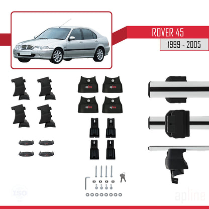 Compatible avec Rover 45 1999-2005 ACE-4 Barres de Toit Railing Porte-Bagages de Voiture Gris Aluminium 2 Barres