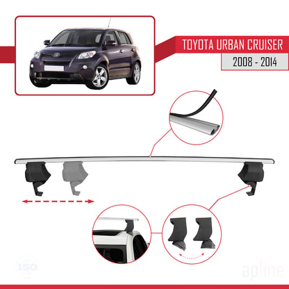 Compatible avec Toyota Urban Cruiser 2008-2014 ACE-4 Barres de Toit Railing Porte-Bagages de Voiture Gris Aluminium 2 Barres