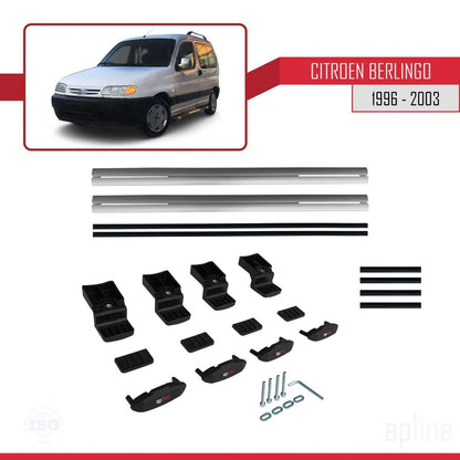 Kompatibel mit Citroen Berlingo (M49) 1996-2003 BASIC Model Relingträger Dachträger Auto Gepäckträger Grau Aluminium 2 Stangen