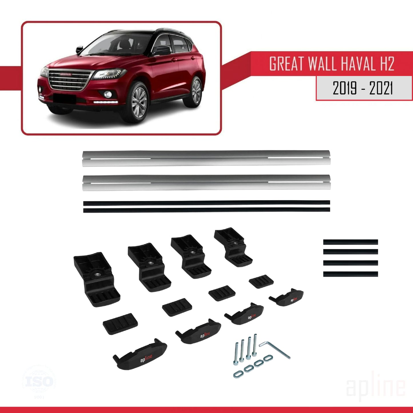 Kompatibel mit Great Wall Haval H2 2019-2021 BASIC Model Relingträger Dachträger Auto Gepäckträger Grau Aluminium 2 Stangen