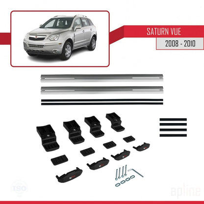 Compatible avec Saturn Vue 2 2008-2010 BASIC Model Barres de Toit Railing Porte-Bagages de Voiture Gris Aluminium 2 Barres