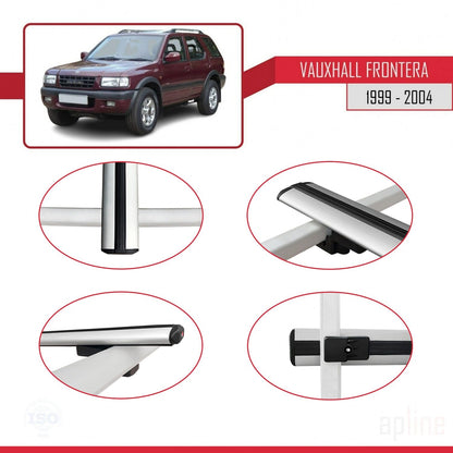 Compatible avec Vauxhall Frontera 2 1999-2004 BASIC Model Barres de Toit Railing Porte-Bagages de Voiture Gris Aluminium 3 Barres
