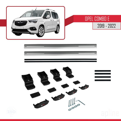 Compatible avec Opel Combo E 2019-2022 BASIC Model Barres de Toit Railing Porte-Bagages de Voiture Gris Aluminium 2 Barres