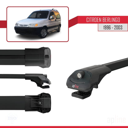 Compatible with Citroen Berlingo (M49) 1996-2003 ACE-1 Car Roof Rack Cross Bar Black Aluminium 2 Bars