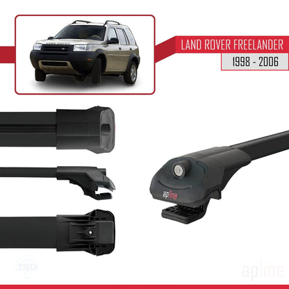 Kompatibel mit Land Rover Freelander (L314) 1998-2006 ACE-1 Relingträger Dachträger Auto Gepäckträger Schwarz Aluminium 2 Stangen