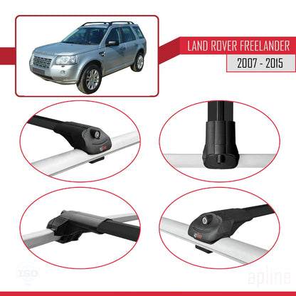 Compatible with Land Rover Freelander 2 (L359) 2007-2015 ACE-1 Car Roof Rack Cross Bar Black Aluminium 2 Bars