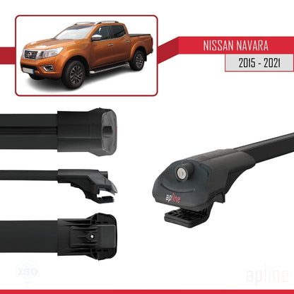 Compatible with Nissan Navara 4 (D23) 2015-2021 ACE-1 Car Roof Rack Cross Bar Black Aluminium 2 Bars