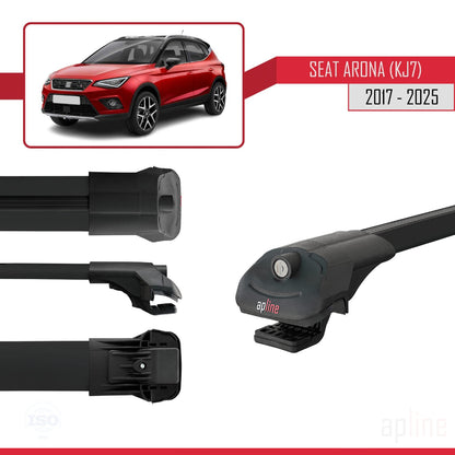 Compatible with Seat Arona (KJ7) 2017-2025 ACE-1 Car Roof Rack Cross Bar Black Aluminium 3 Bars