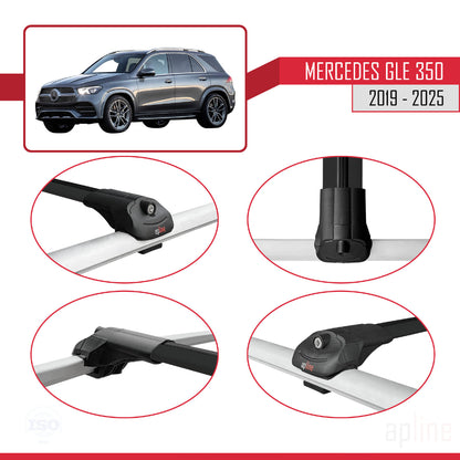 Kompatibel mit Mercedes GLE Klasse 4 (V167) 2018-2025 ACE-1 Relingträger Dachträger Auto Gepäckträger Schwarz Aluminium 2 Stangen
