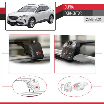 Kompatibel mit Cupra Formentor 2020-2025 ACE-2 Relingträger Dachträger Auto Gepäckträger Schwarz Aluminium 2 Stangen