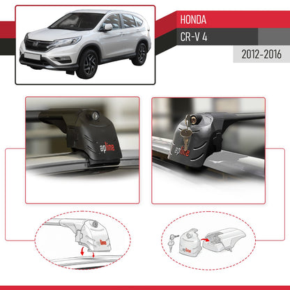 Kompatibel mit Honda CR-V 4 2012-2016 ACE-2 Relingträger Dachträger Auto Gepäckträger Schwarz Aluminium 2 Stangen