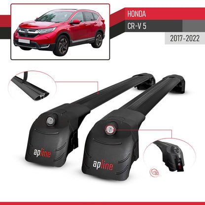 Kompatibel mit Honda CR-V 5 2017-2022 ACE-2 Relingträger Dachträger Auto Gepäckträger Schwarz Aluminium 2 Stangen
