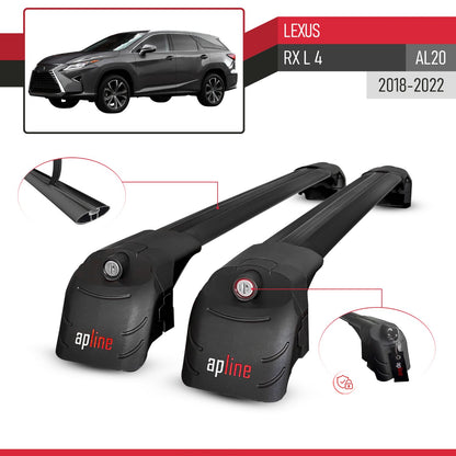 Kompatibel mit Lexus RX 4 L (AL20) 2018-2022 ACE-2 Relingträger Dachträger Auto Gepäckträger Schwarz Aluminium 2 Stangen