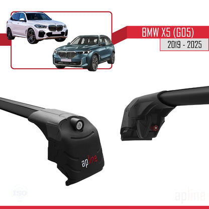 Kompatibel mit BMW X5 (G05) 2019-2025 ACE-2 Dachträger, Auto-Dachgepäckträger, schwarzes Aluminium, 2 Stangen