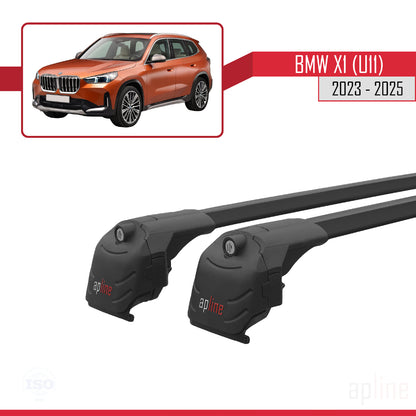 Kompatibel mit BMW X1 (U11) 2023-2025 ACE-2 Dachträger, Auto-Dachgepäckträger, schwarzes Aluminium, 2 Stangen