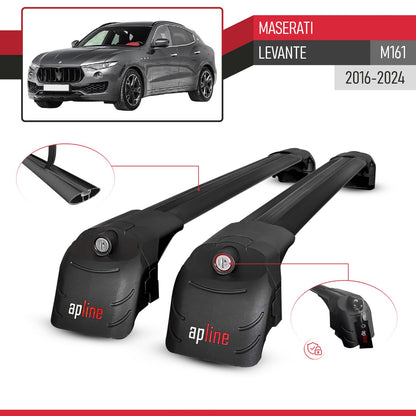 Compatible with Maserati Levante 2017-2024 ACE-2 Car Roof Rack Cross Bar Black Aluminium 2 Bars