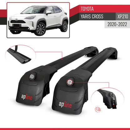 Compatible with Toyota Yaris Cross 2020-2025 ACE-2 Car Roof Rack Cross Bar Black Aluminium 2 Bars