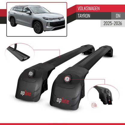Kompatibel mit Volkswagen Tayron 2025 ACE-2 Relingträger Dachträger Auto Gepäckträger Schwarz Aluminium 2 Stangen